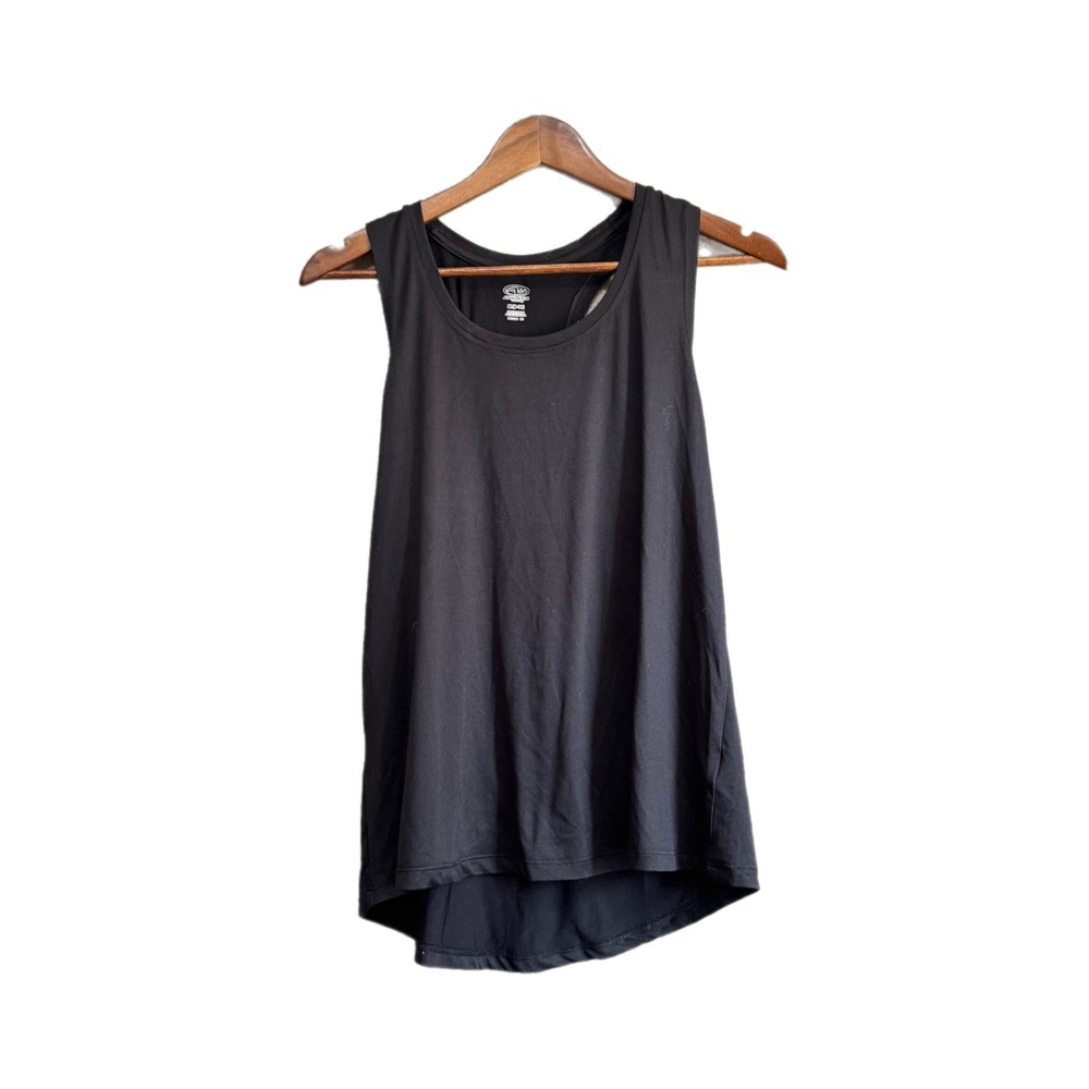 Athletic Works Tank Top Womens Medium Black Excellent Racerback High-Low Hem